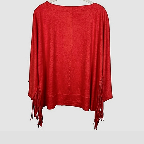Chico's faux seude orange fringe top 3 XL 16 - Picture 6 of 12